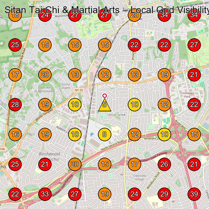 Sitan Tai Chi & Martial Arts GeoGrid visibility map for Tai Chi School in Albertson